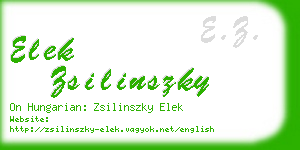 elek zsilinszky business card